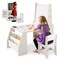 Kids Art Table and Chair Set with Whiteboard Chalkboard Easel Storage and Paper Roll for Drawing
